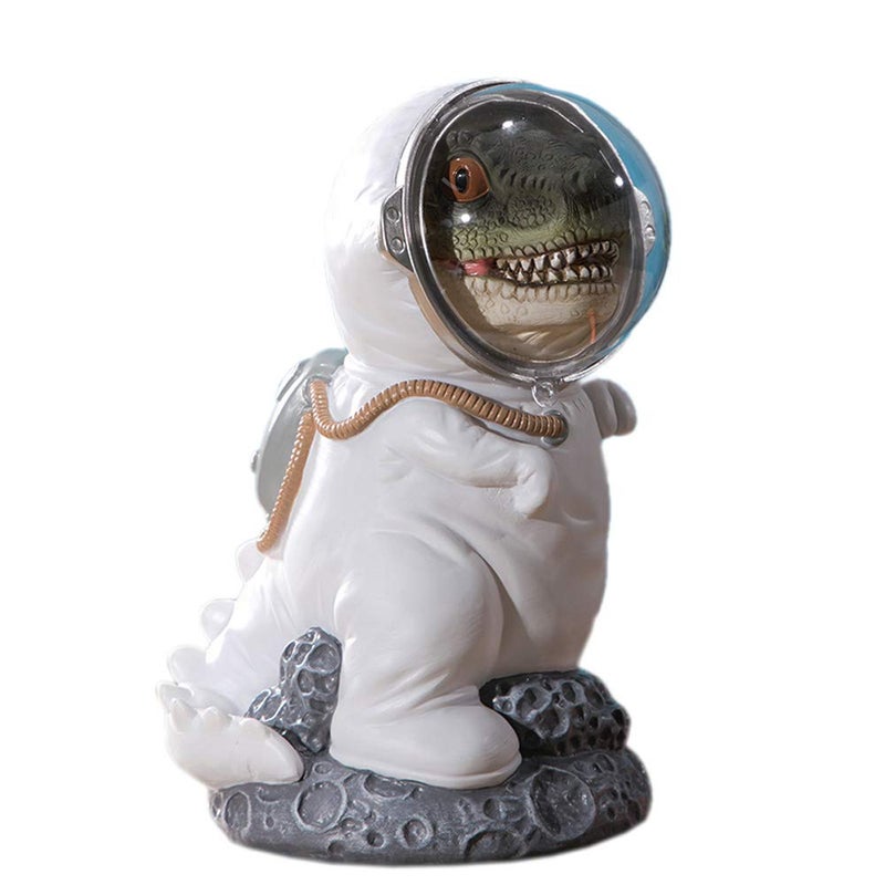 MASSJOY Creative Resin Dinosaur Astronaut Piggy Bank Coin Bank Saving Pot Money Box. - Image 1
